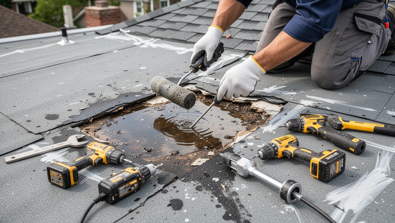 Roof Leak Water Damage Repair