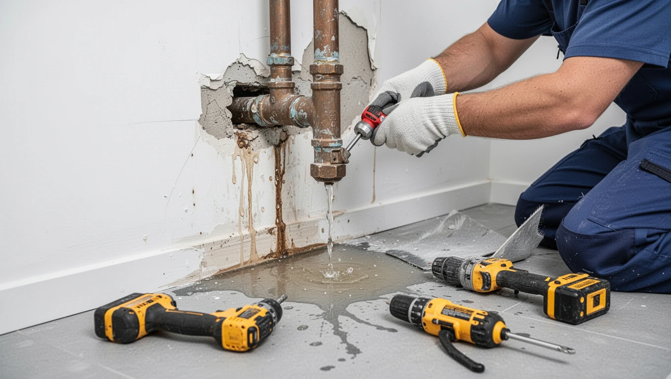 Leaking Pipe Water Damage Repair